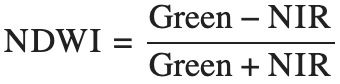NDWI formula